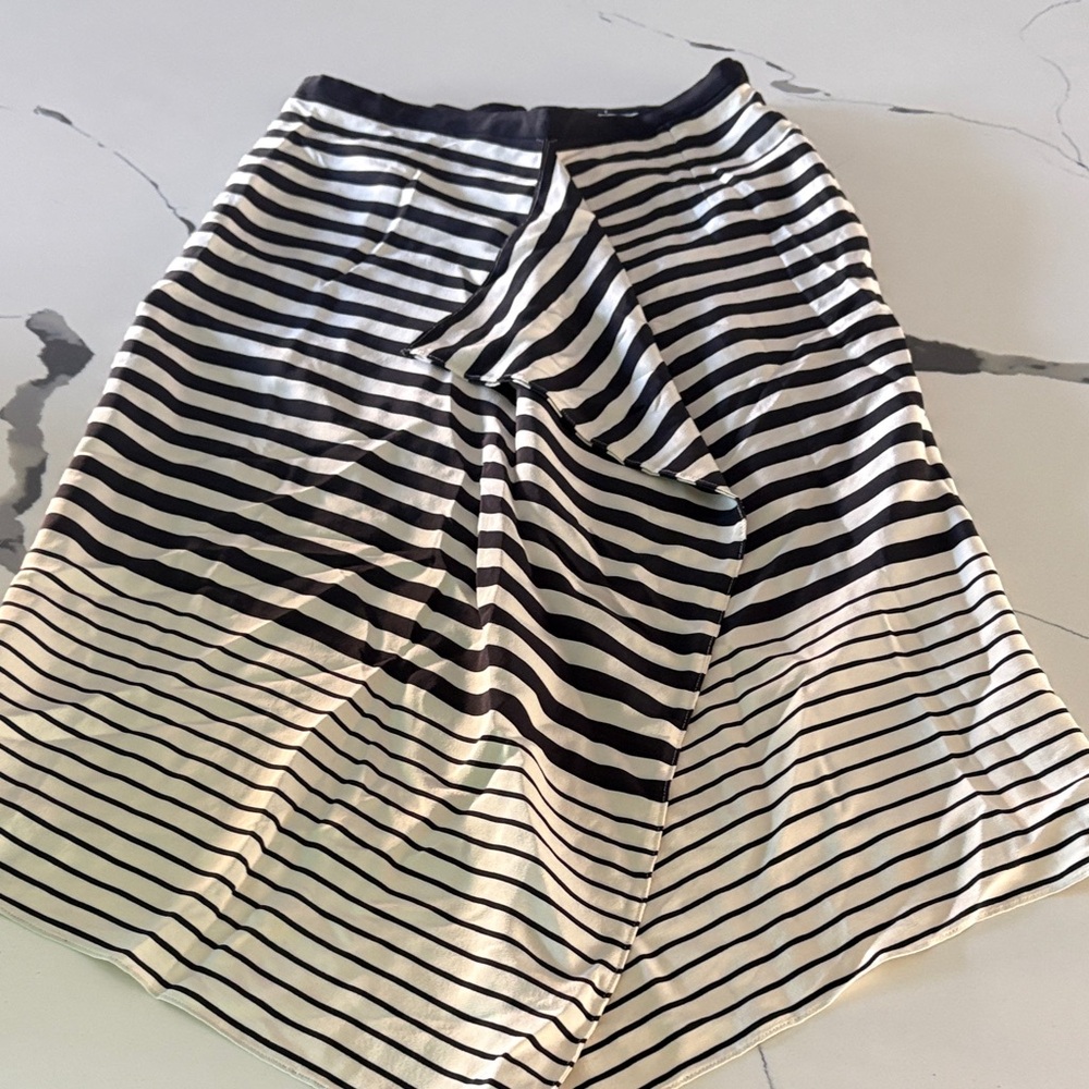 Black and White Striped Women's Skirt